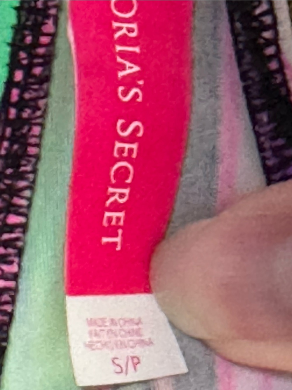 Victoria's Secret Multicolor Pink Purple Striped Bikini Set Top Small Bottom XS - Picture 10 of 10